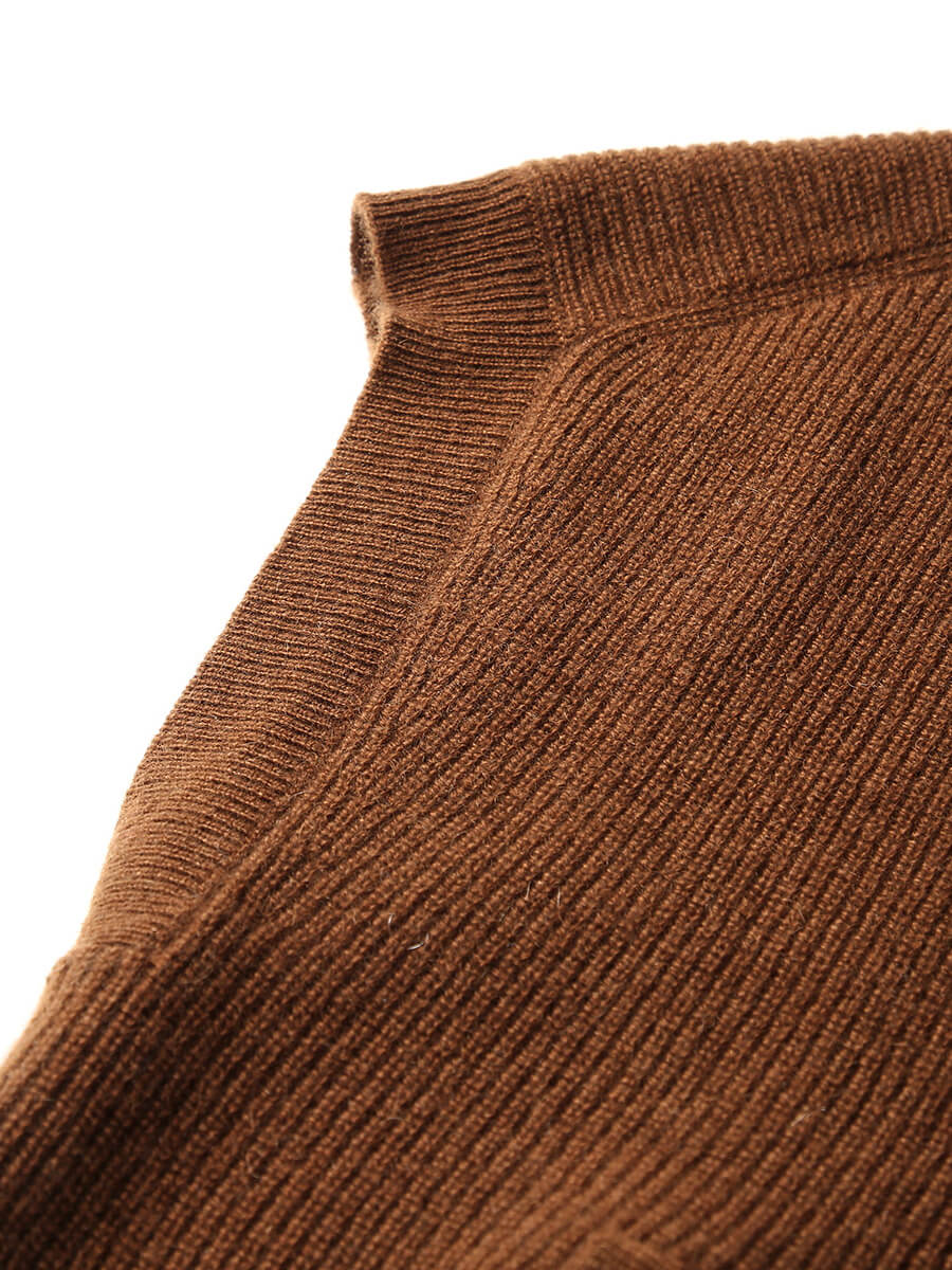 COMOBOCA 100% Cashmere Women's Hooded Double-Head Zipper Vest