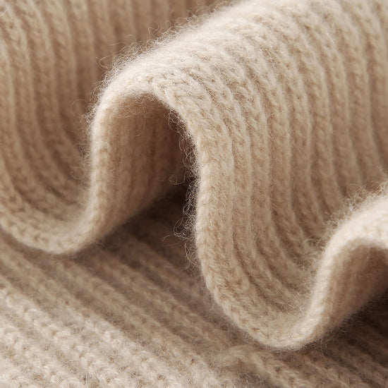 COMOBOCA 100% Cashmere Luxurious Ribbed Scarf