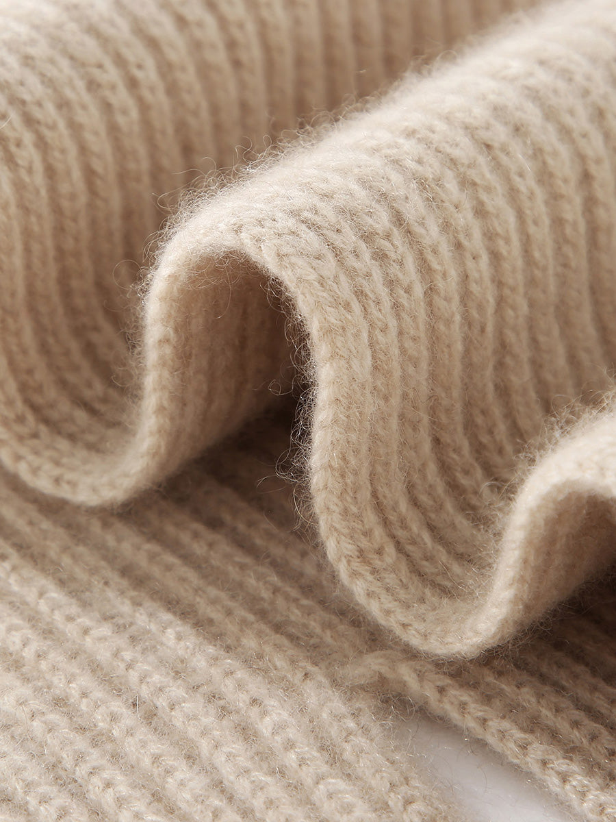 COMOBOCA 100% Cashmere Luxurious Ribbed Scarf