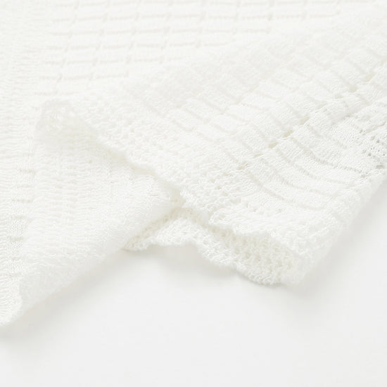 COMOBOCA Women's Linen Crochet Tie Short Sleeve Cardigan