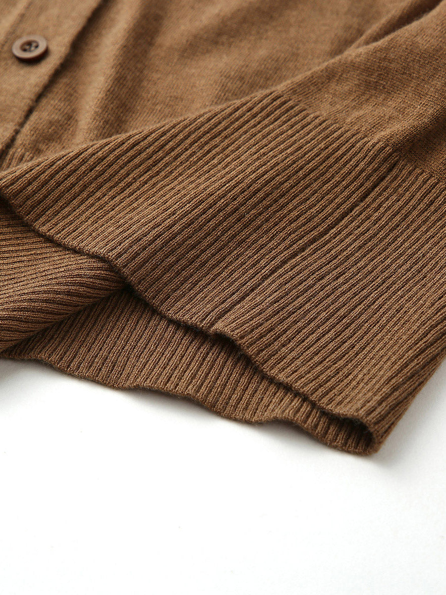 COMOBOCA Women's Classic Ribbed Button Up Cardigan