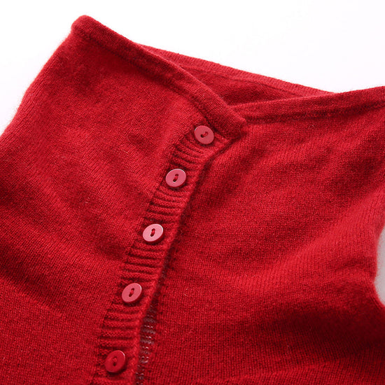 COMOBOCA 100% Cashmere Women's Turtleneck Button-Up Cardigan