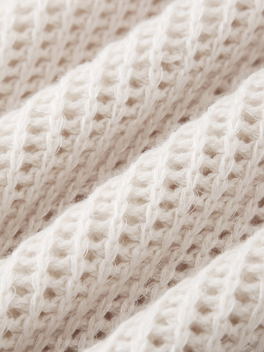 COMOBOCA 100% Wool Women's Ribbed Knit Sweater