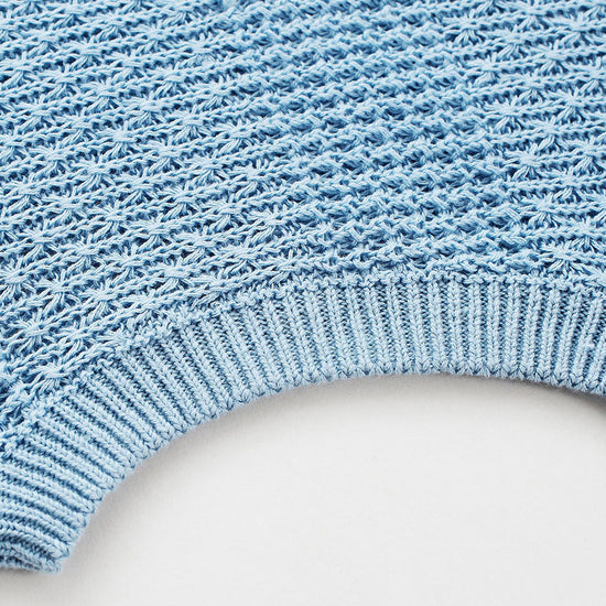 COMOBOCA Women's Tie-Neck Textured Knit Cap Sleeve Top