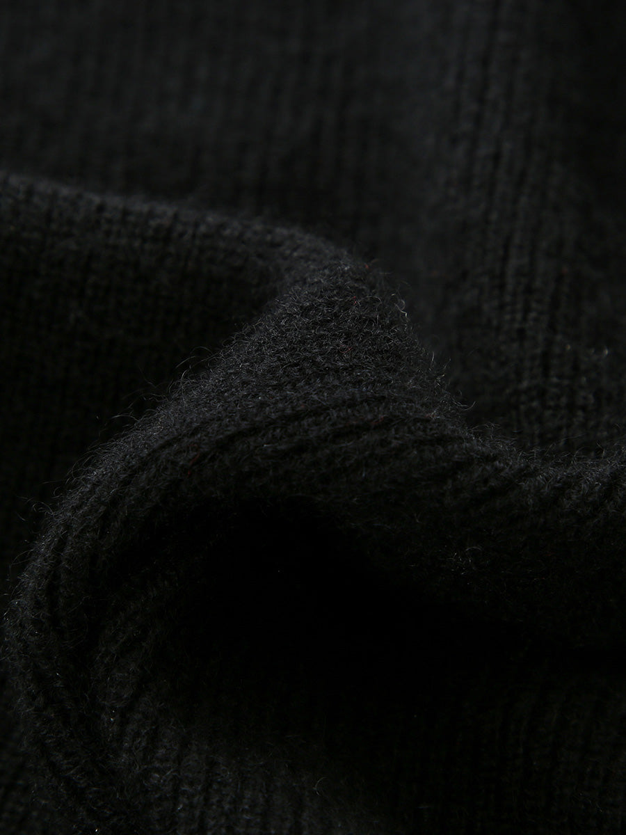 COMOBOCA 100% Cashmere Women's Contrast Trim Dual Zip Pocket Cardigan