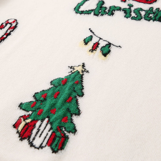 COMOBOCA 100% Wool Kids' Cozy Christmas Knit Sweater