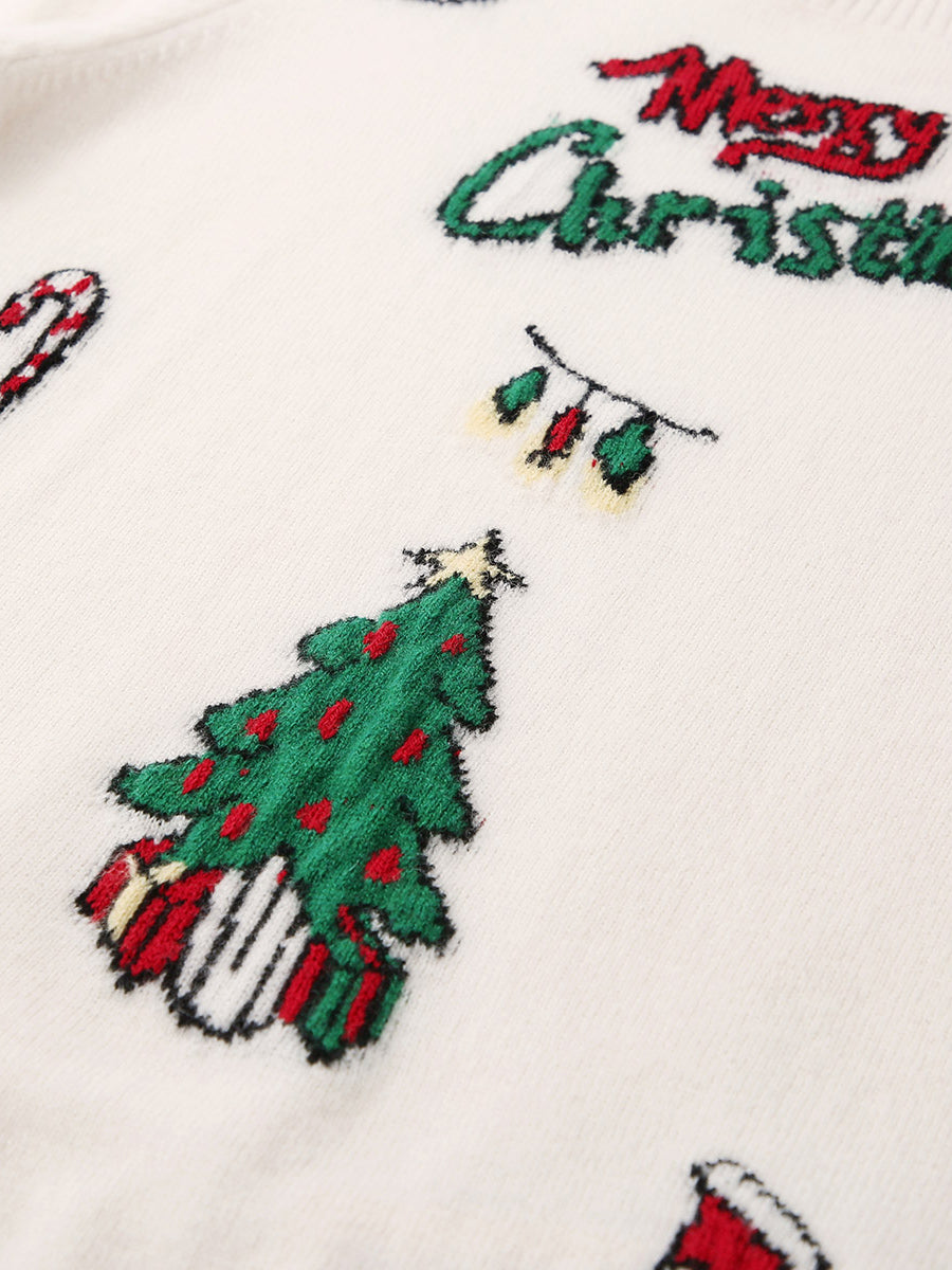 COMOBOCA 100% Wool Kids' Cozy Christmas Knit Sweater
