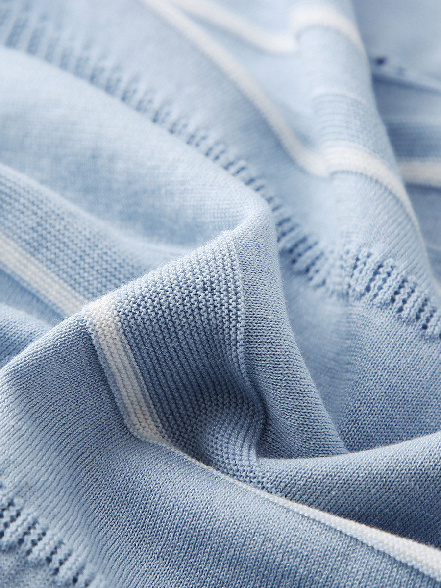 COMOBOCA Women's Relaxed Fit Striped Knit T-Shirt