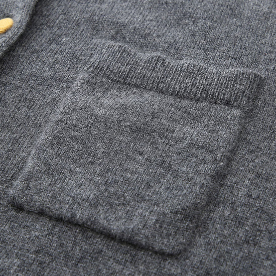 COMOBOCA 100% Cashmere Women's Contrast-Trim Pocket Cardigan