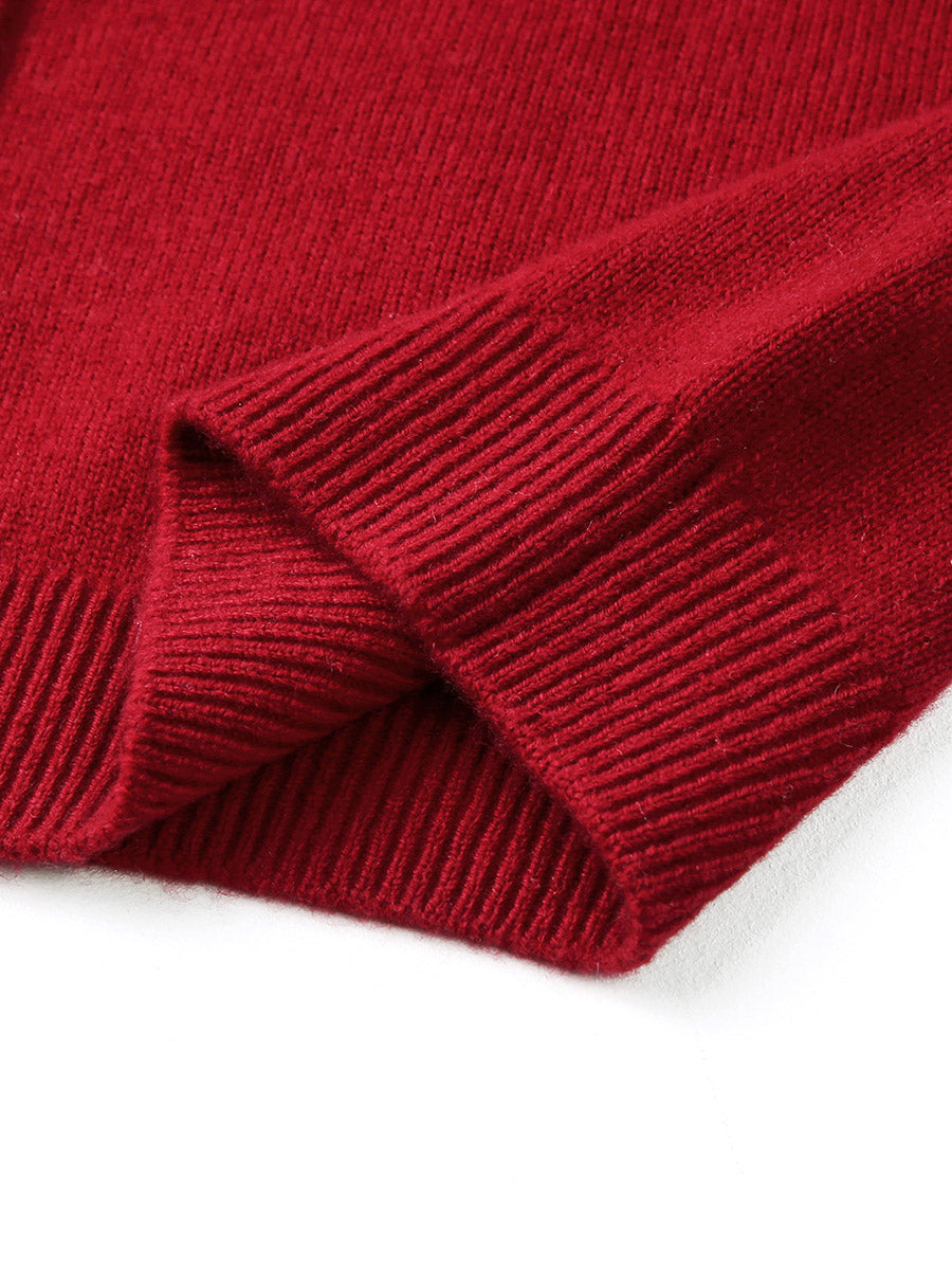 COMOBOCA 100% Wool Kids' V-Neck Cardigan