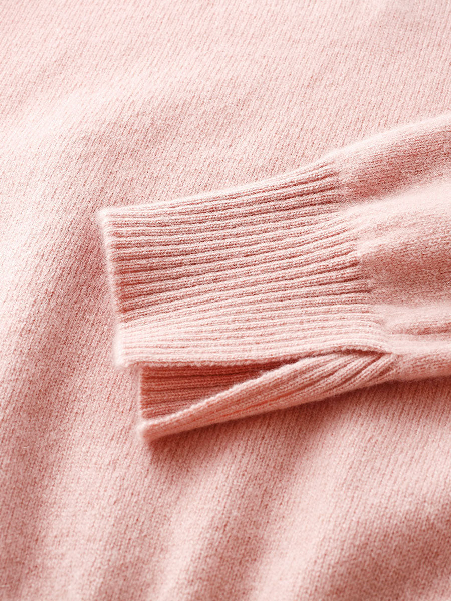 COMOBOCA 100% Cashmere Women's Half Zip Mock Neck Knit Sweater