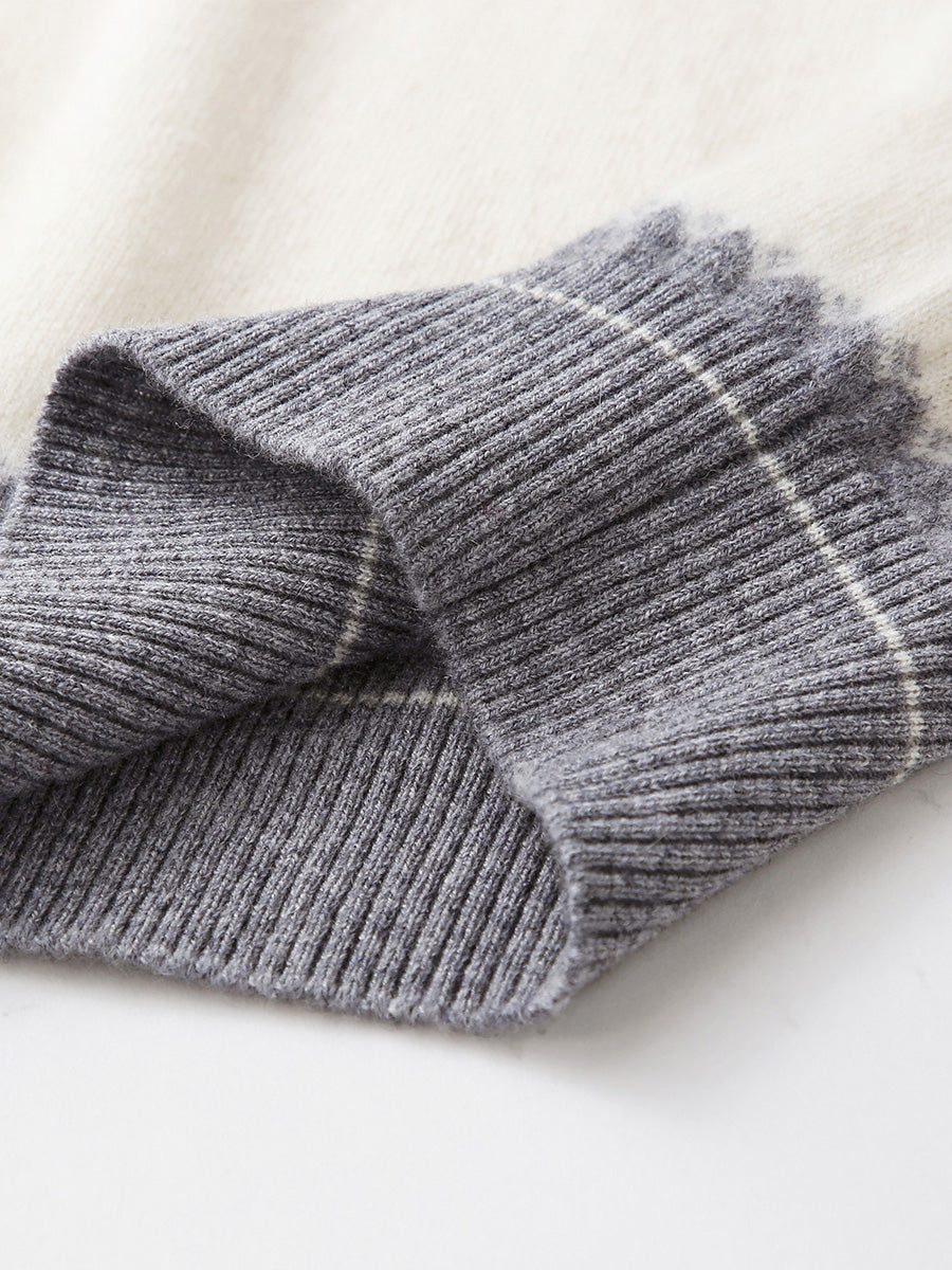 COMOBOCA 100% Cashmere Women's Fair Isle Knit Sweater