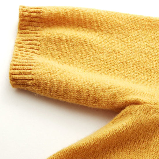 COMOBOCA 100% Cashmere Women's Embroidered Logo Short Sleeve Sweater