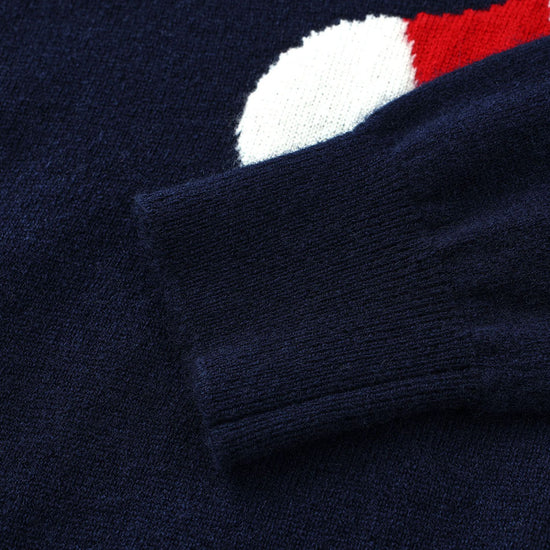 COMOBOCA 100% Wool Kids' Christmas Stocking Round Neck Sweater