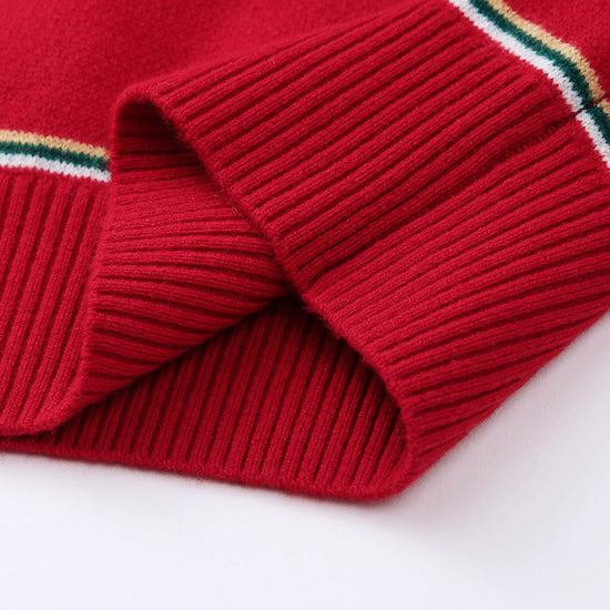 COMOBOCA 100% Wool Women's Reindeer Knit Sweater