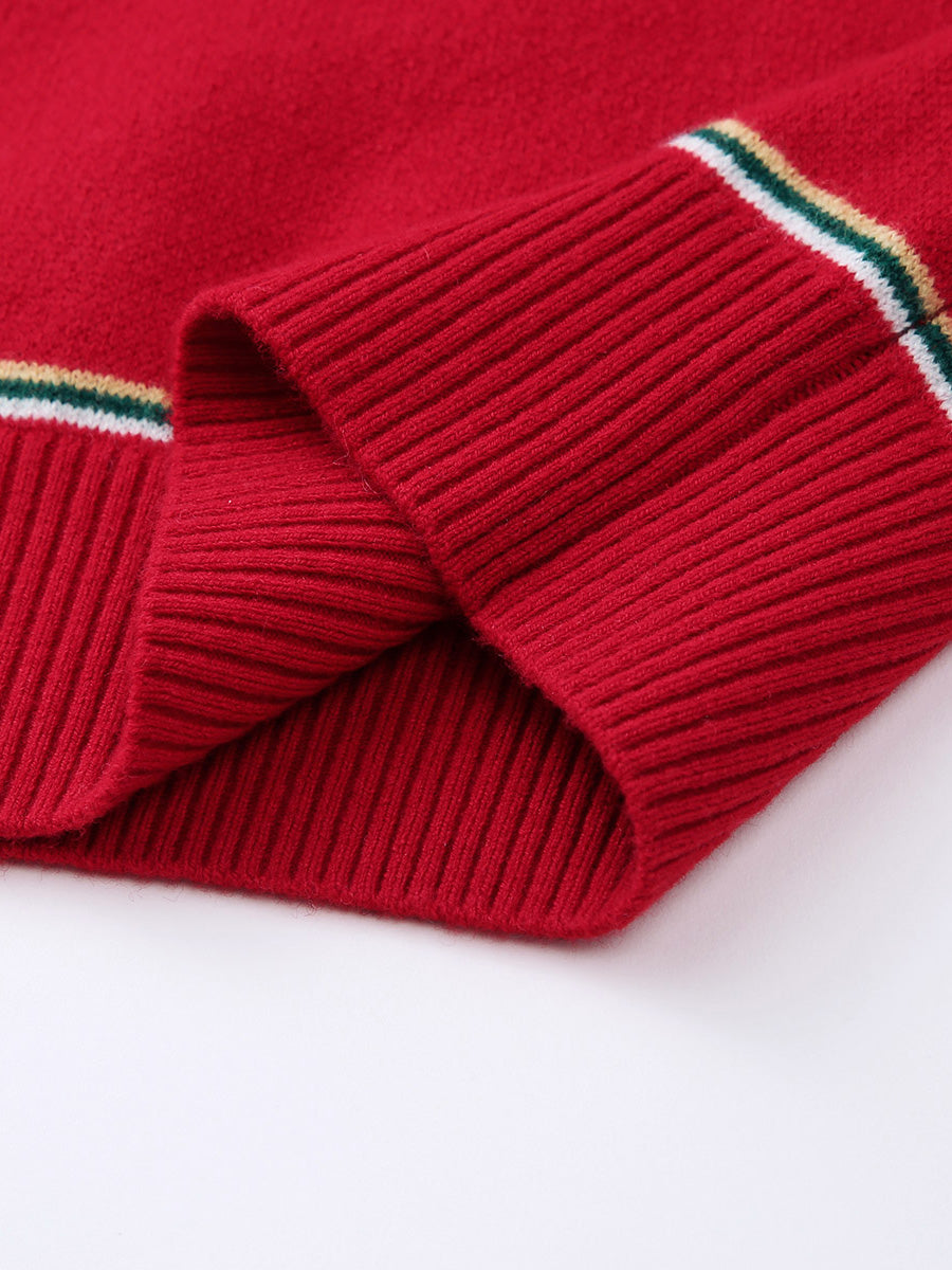 COMOBOCA 100% Wool Women's Reindeer Knit Sweater