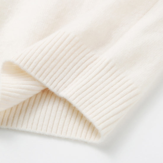 COMOBOCA 100% Wool Kids' Intarsia Round Neck Knit Sweater