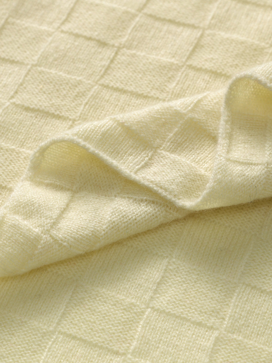 COMOBOCA 100% Cashmere Fringe Solid Color Shawl Scarf