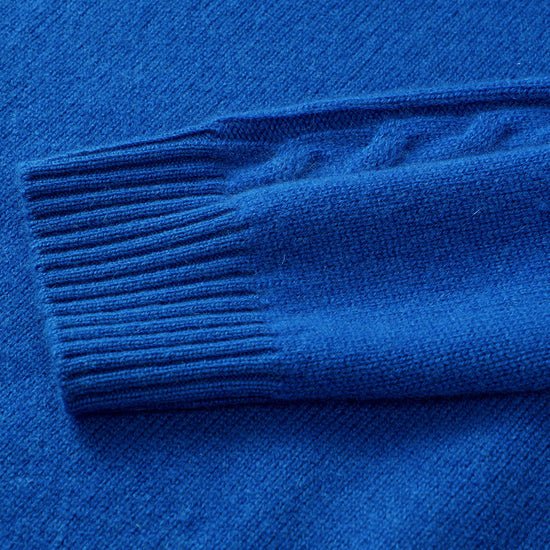 COMOBOCA 100% Cashmere Women's Ribbed Cable Knit Sweater