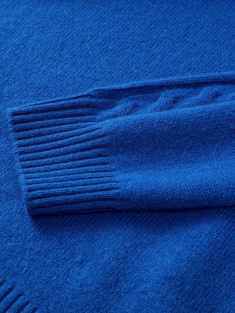 COMOBOCA 100% Cashmere Women's Ribbed Cable Knit Sweater