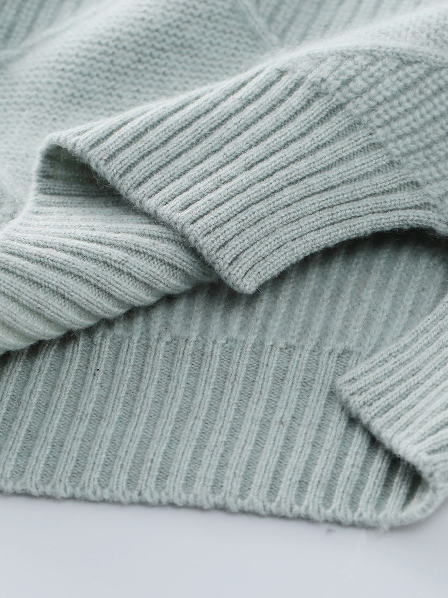 COMOBOCA 100% Cashmere Women's Diamond Knit Turtleneck Sweater