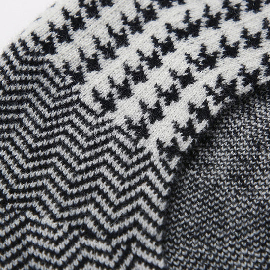 COMOBOCA 100% Cashmere Elegant Houndstooth Knit Beret