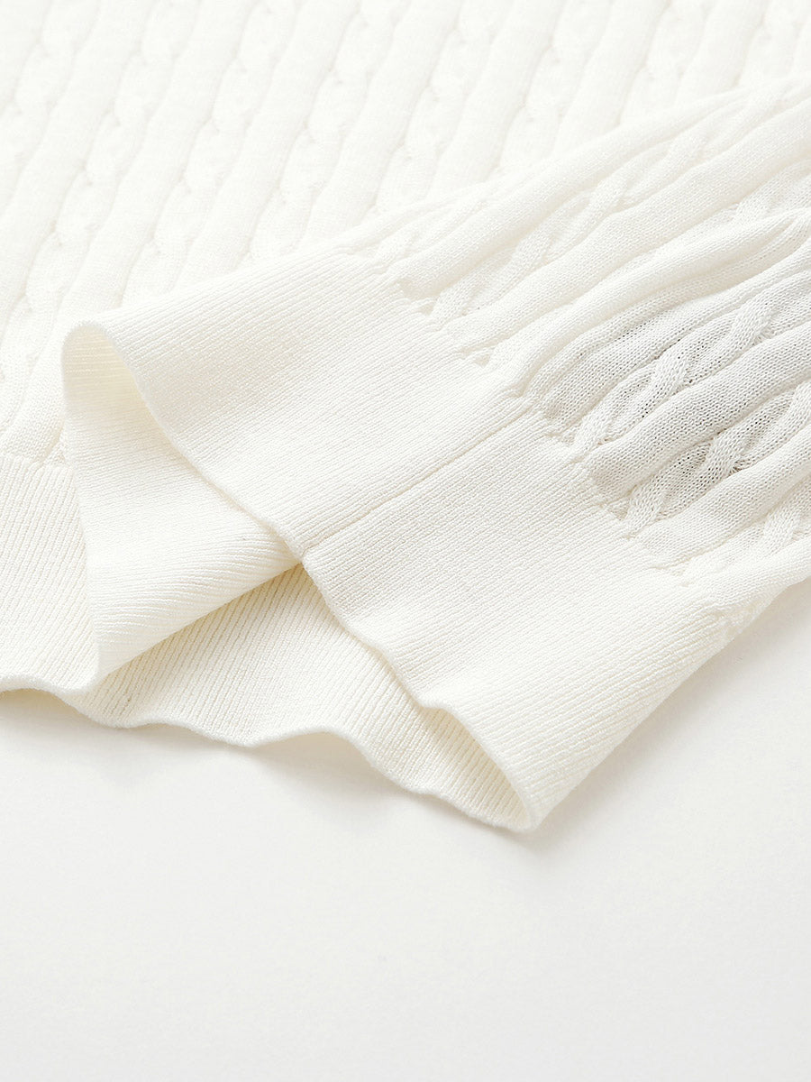 COMOBOCA Women's Cable Knit Polo T-Shirt