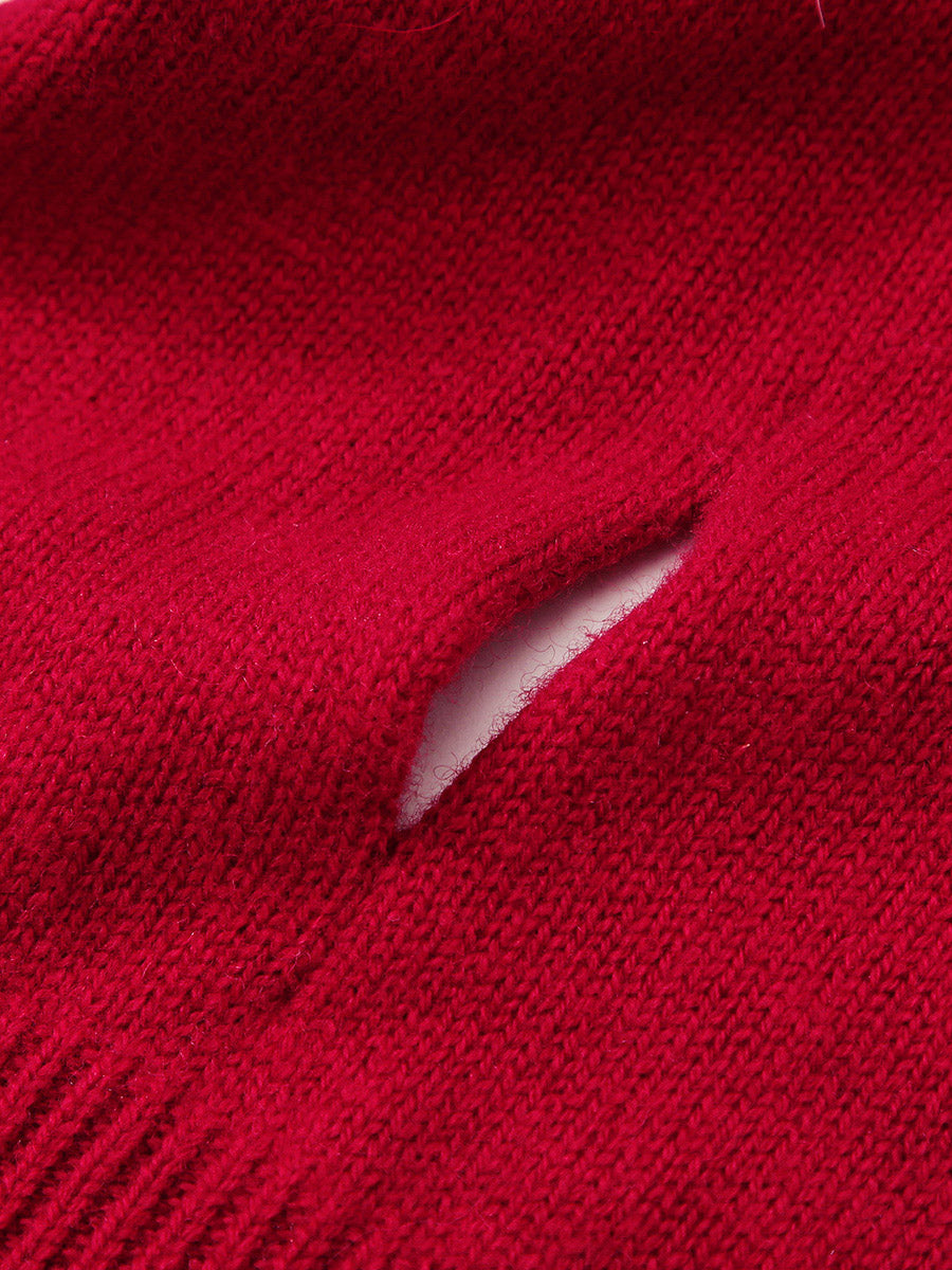 COMOBOCA 100% Wool Elegant Ribbed Scarf