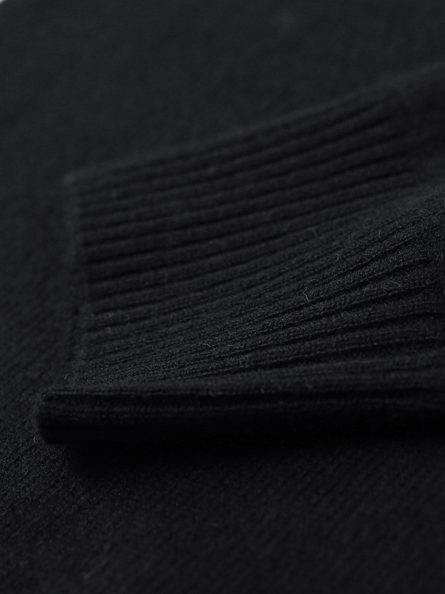 COMOBOCA 100% Cashmere Men's Ribbed Round Neck Knit Sweater