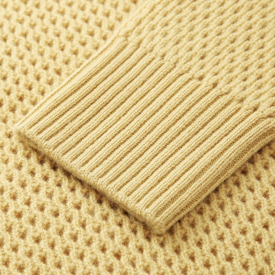 COMOBOCA 100% Wool Women's Embroidered Patch Knit Sweater