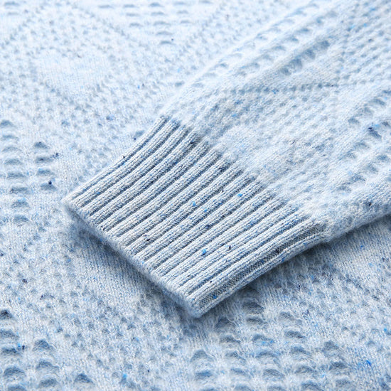 COMOBOCA 100% Cashmere Women's Openwork Knit Round Neck Sweater