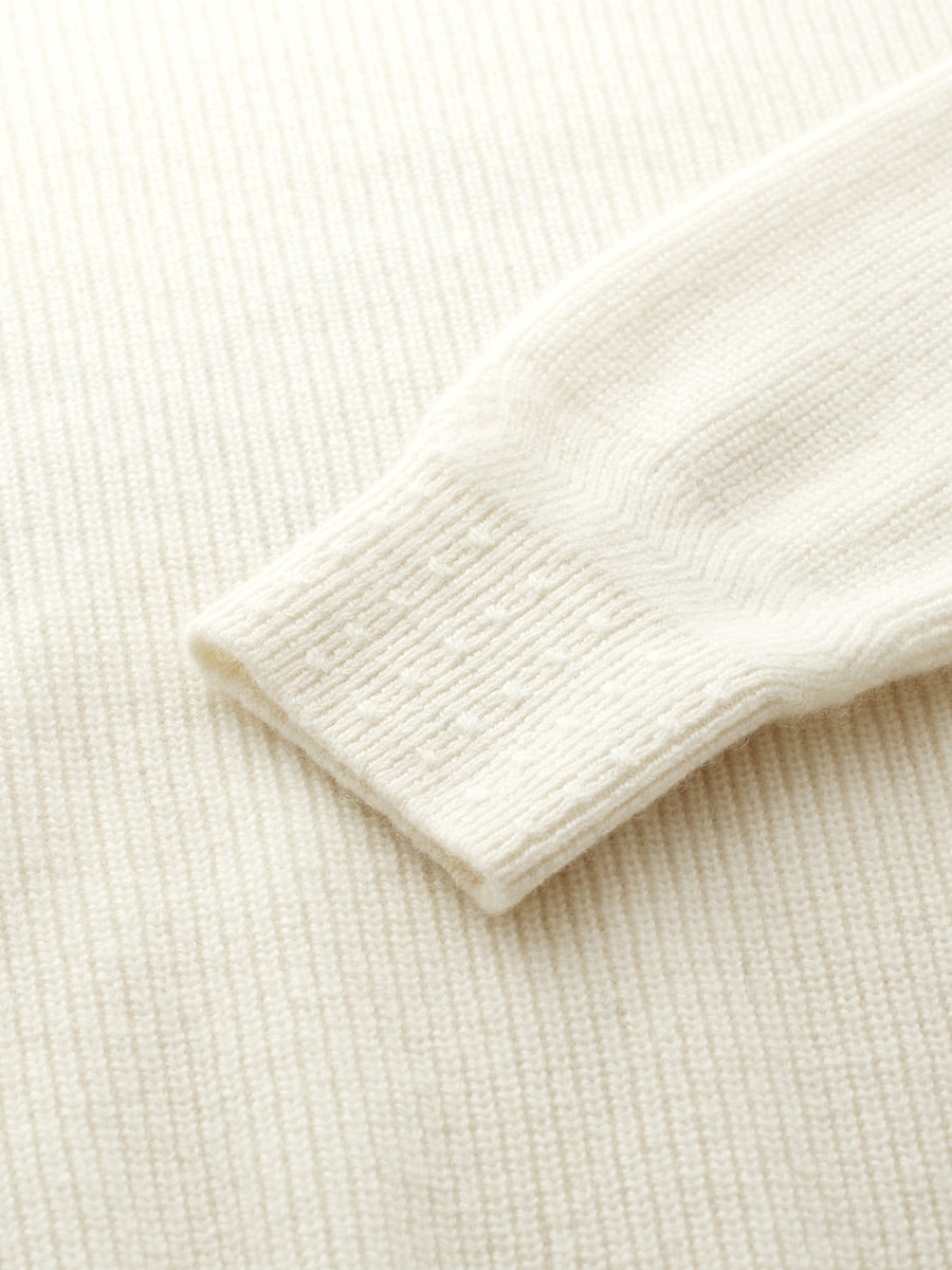 COMOBOCA 100% Cashmere Women's Argyle Patterned Round Neck Sweater