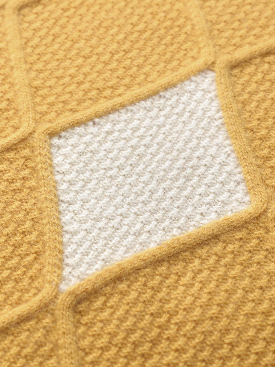 COMOBOCA 100% Cashmere Women's Sweater with Gold&Silver Threads