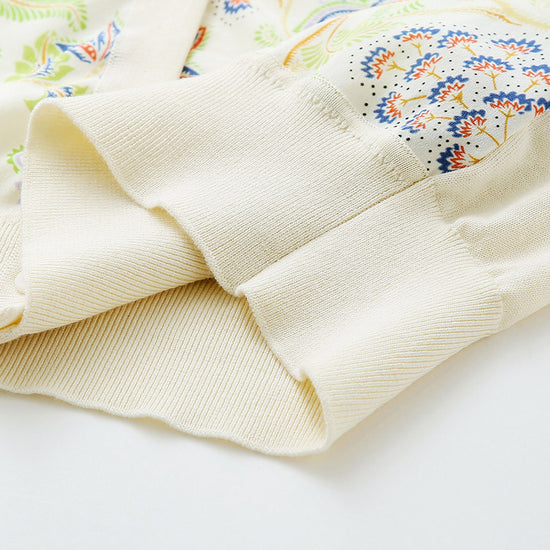 COMOBOCA Women's Floral Ribbed Button-Up Cardigan