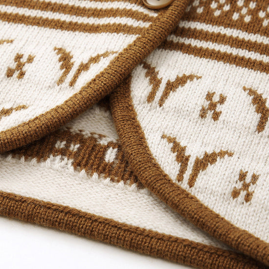 COMOBOCA 100% Wool Women's Vintage Fair Isle Knit Vest