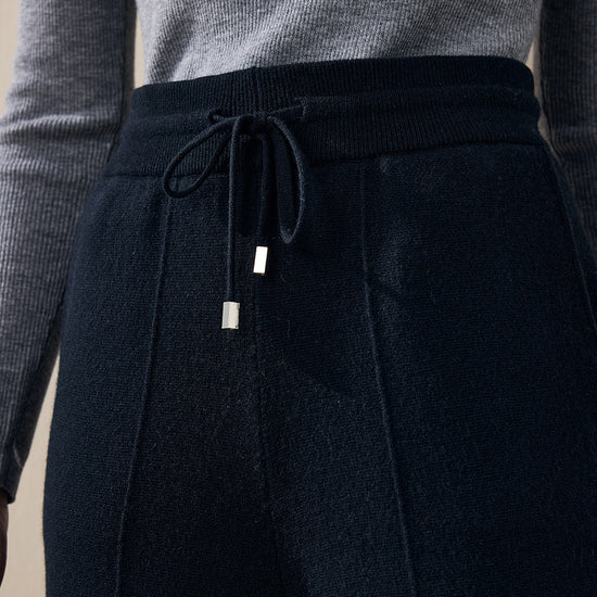 COMOBOCA 100% Wool Women's Wide Leg Pants with Drawstring