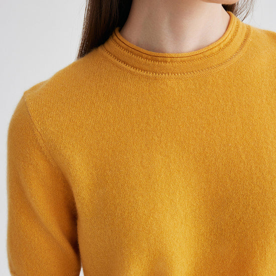 COMOBOCA 100% Cashmere Women's Round Neck T-Shirt