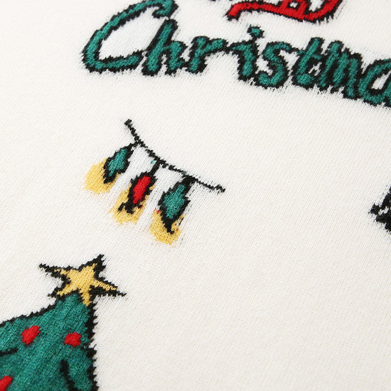 COMOBOCA 100% Cashmere Women's Christmas Embroidered Knit Sweater