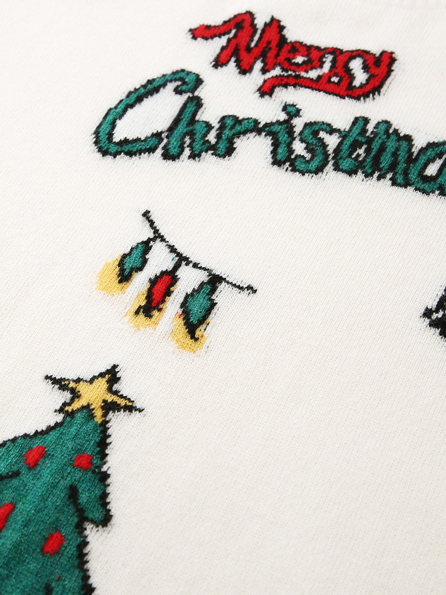 COMOBOCA 100% Cashmere Women's Christmas Embroidered Knit Sweater