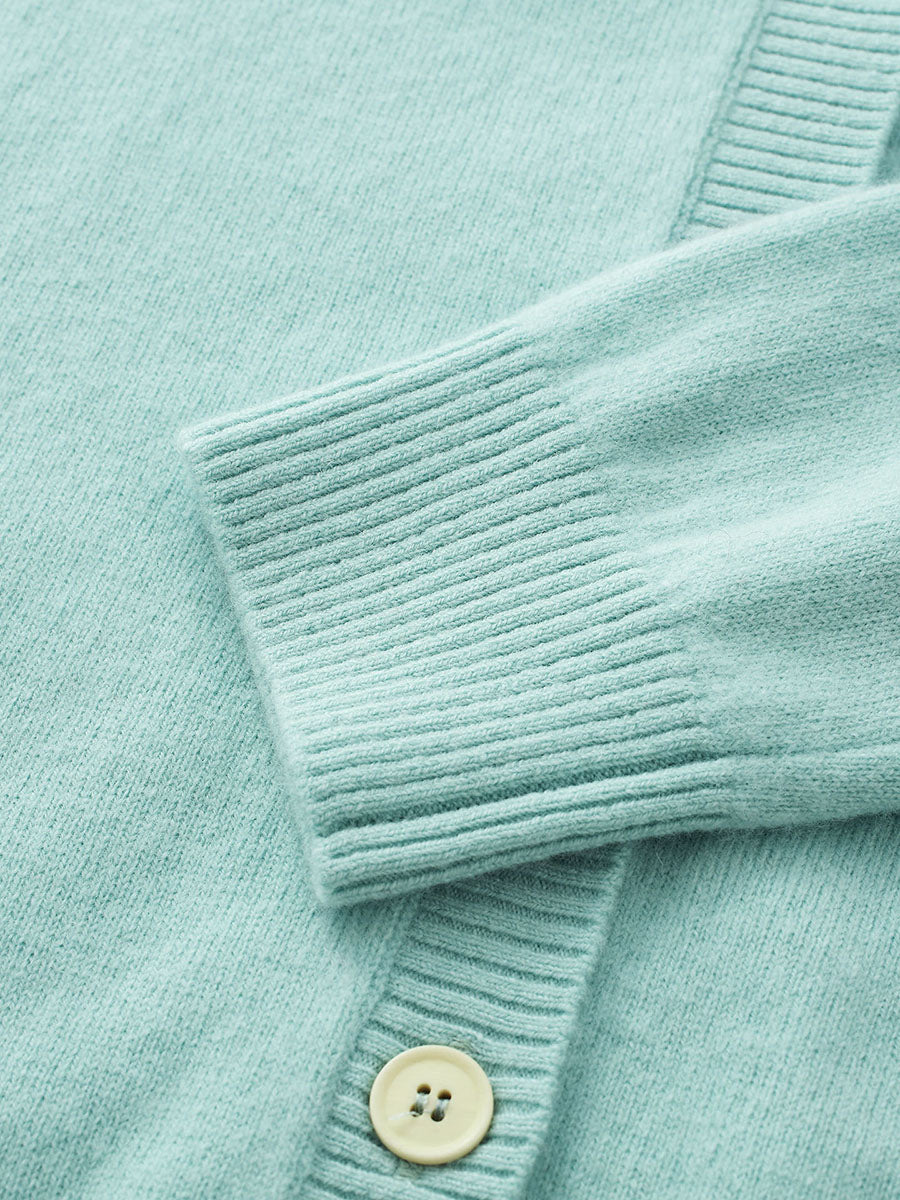 COMOBOCA 100% Wool Kids' Colorful Buttons Round Neck Cardigan