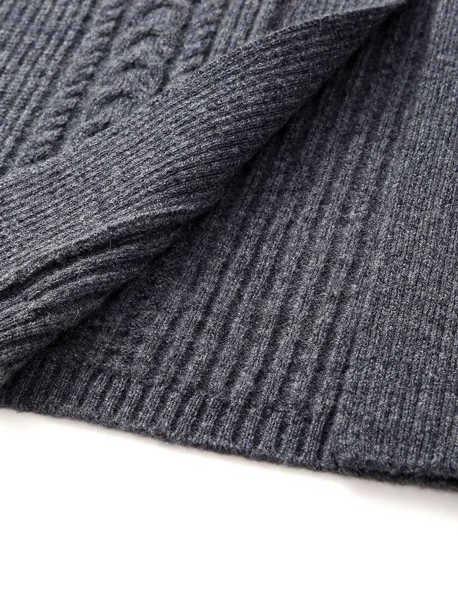 COMOBOCA 100% Wool Women's Cardigan Long Knit Coats with Pockets