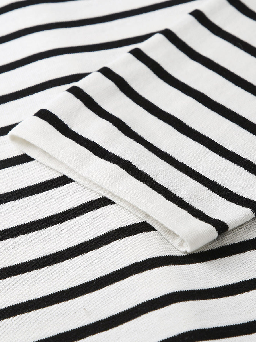 COMOBOCA Women's Striped Button-Up Cardigan