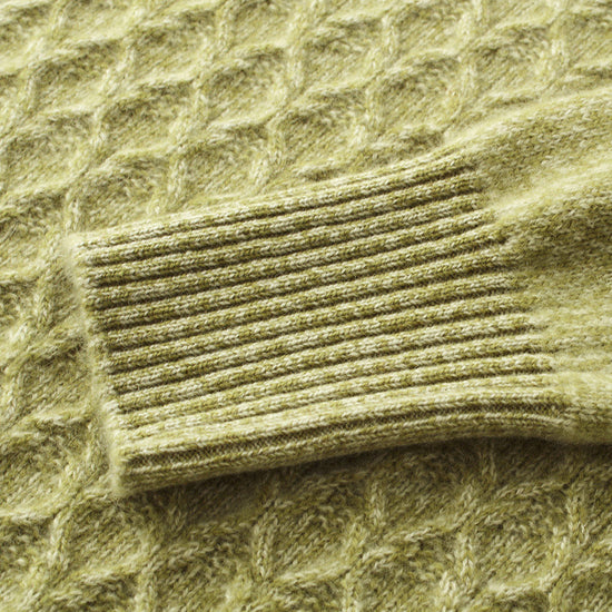 COMOBOCA 100% Cashmere Women's Cable Knit Mock Neck Sweater