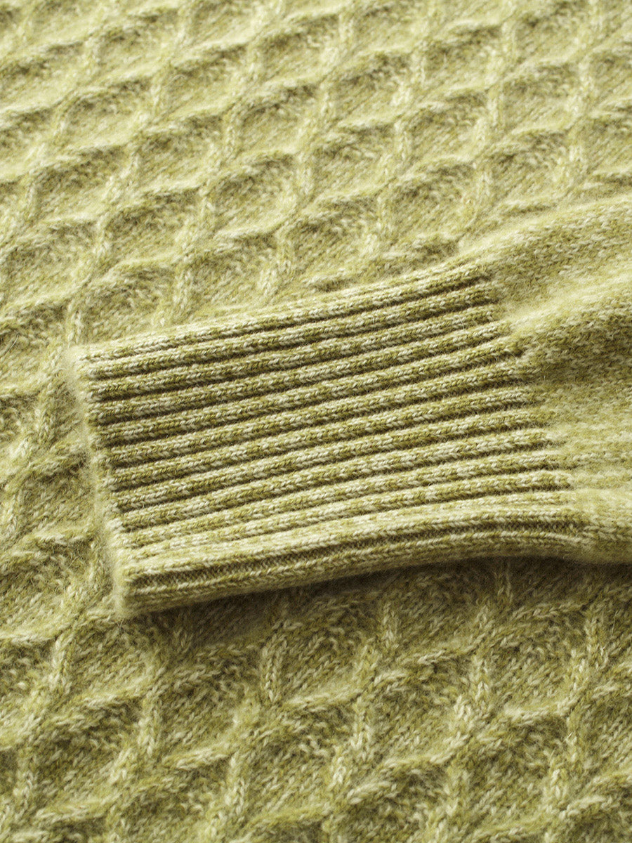 COMOBOCA 100% Cashmere Women's Cable Knit Mock Neck Sweater