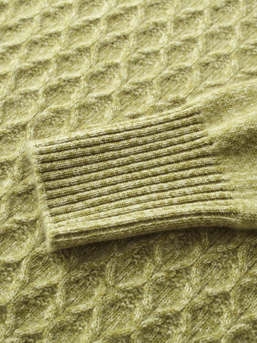 COMOBOCA 100% Cashmere Women's Cable Knit Mock Neck Sweater