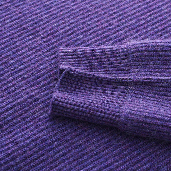 COMOBOCA 100% Cashmere Women's Ribbed Round Neck Sweater