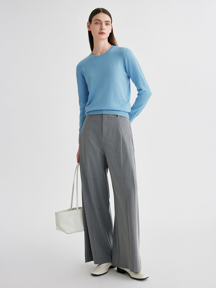 COMOBOCA 100% Cashmere Women's Round Neck Sweater