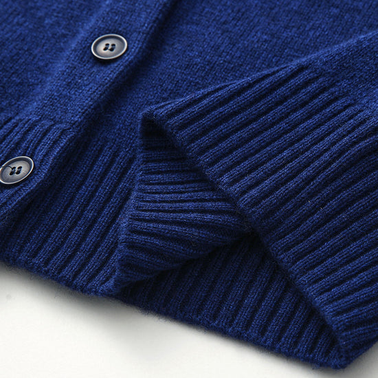 COMOBOCA 100% Wool Women's Fair Isle Inspired Button Down Cardigan