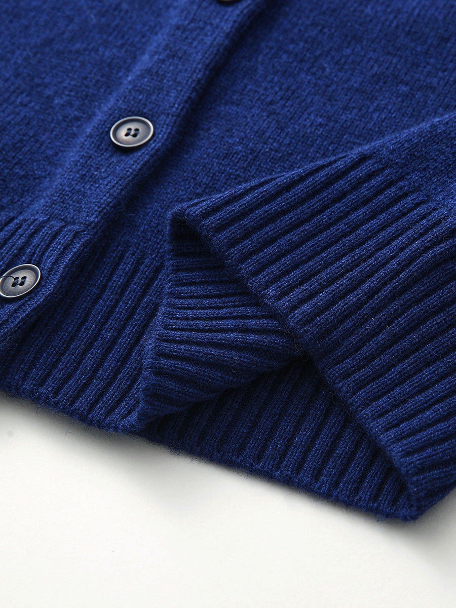 COMOBOCA 100% Wool Women's Fair Isle Inspired Button Down Cardigan