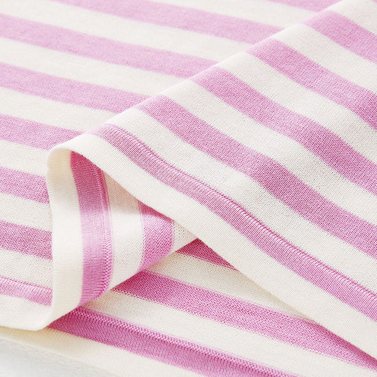 COMOBOCA Women's Striped Embroidered Pocket Knit T-Shirt